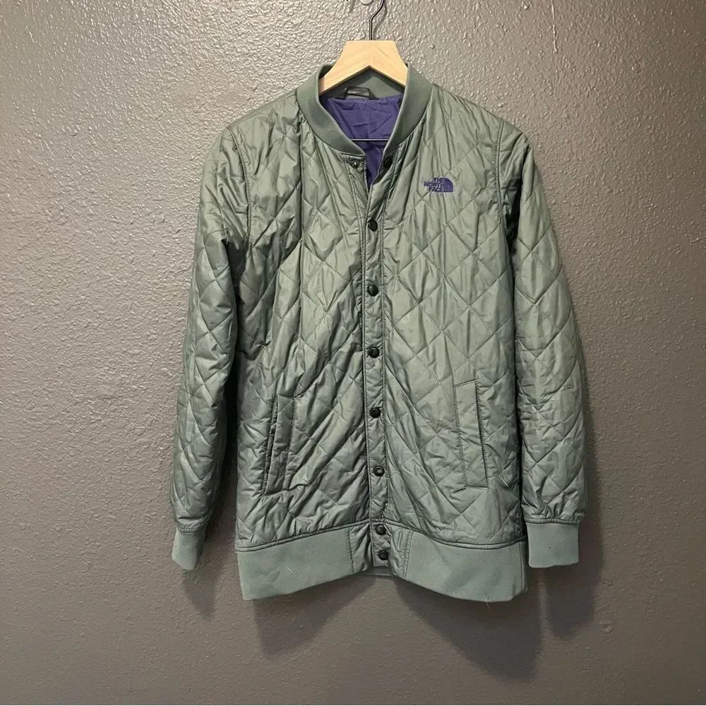The North Face Women’s Snap Front Quilted Jacket Small Army Green